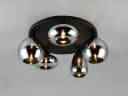 TRIO Leuchten LED Deckenleuchte 5 Glaskugeln Schwarz Chrom Dimmbar Bild 3