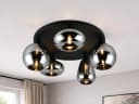 TRIO Leuchten LED Deckenleuchte 5 Glaskugeln Schwarz Chrom Dimmbar Bild 5