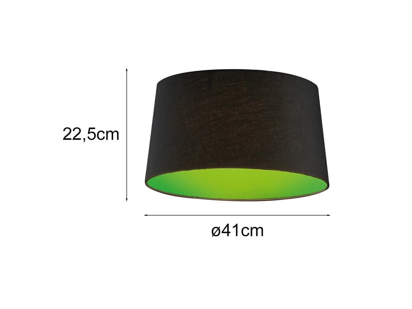 Trio Leuchten Lampenschirm Stoff E27 Konisch 41cm Schwarz Grün - Bild 3