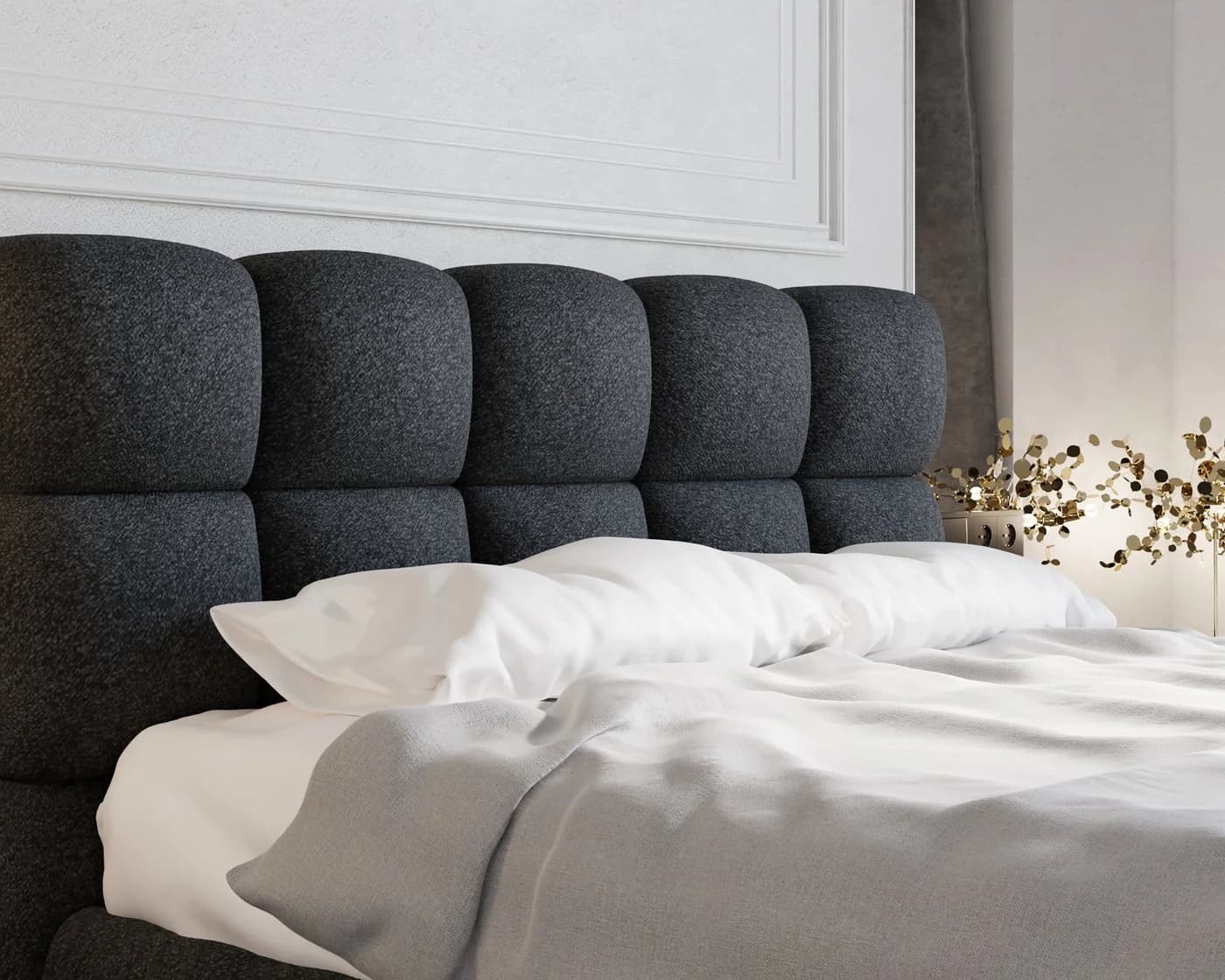 Homesy Polsterbett BLISS Schwarz Metallrahmen mit Lattenrost - Bild 4