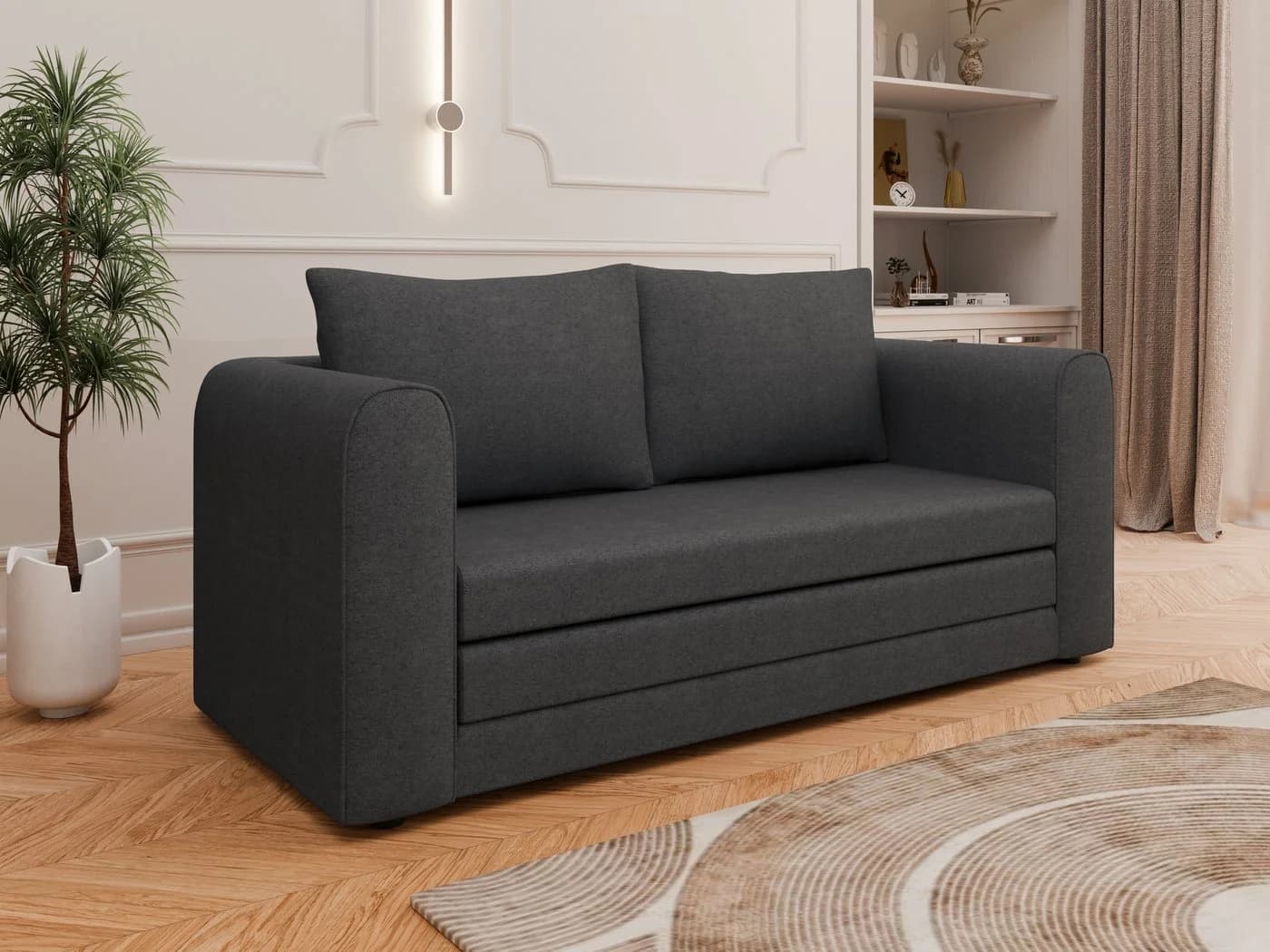 Homesy Schlafsofa Arelis 2-Sitzer mit Bettfunktion Grau - Bild 2