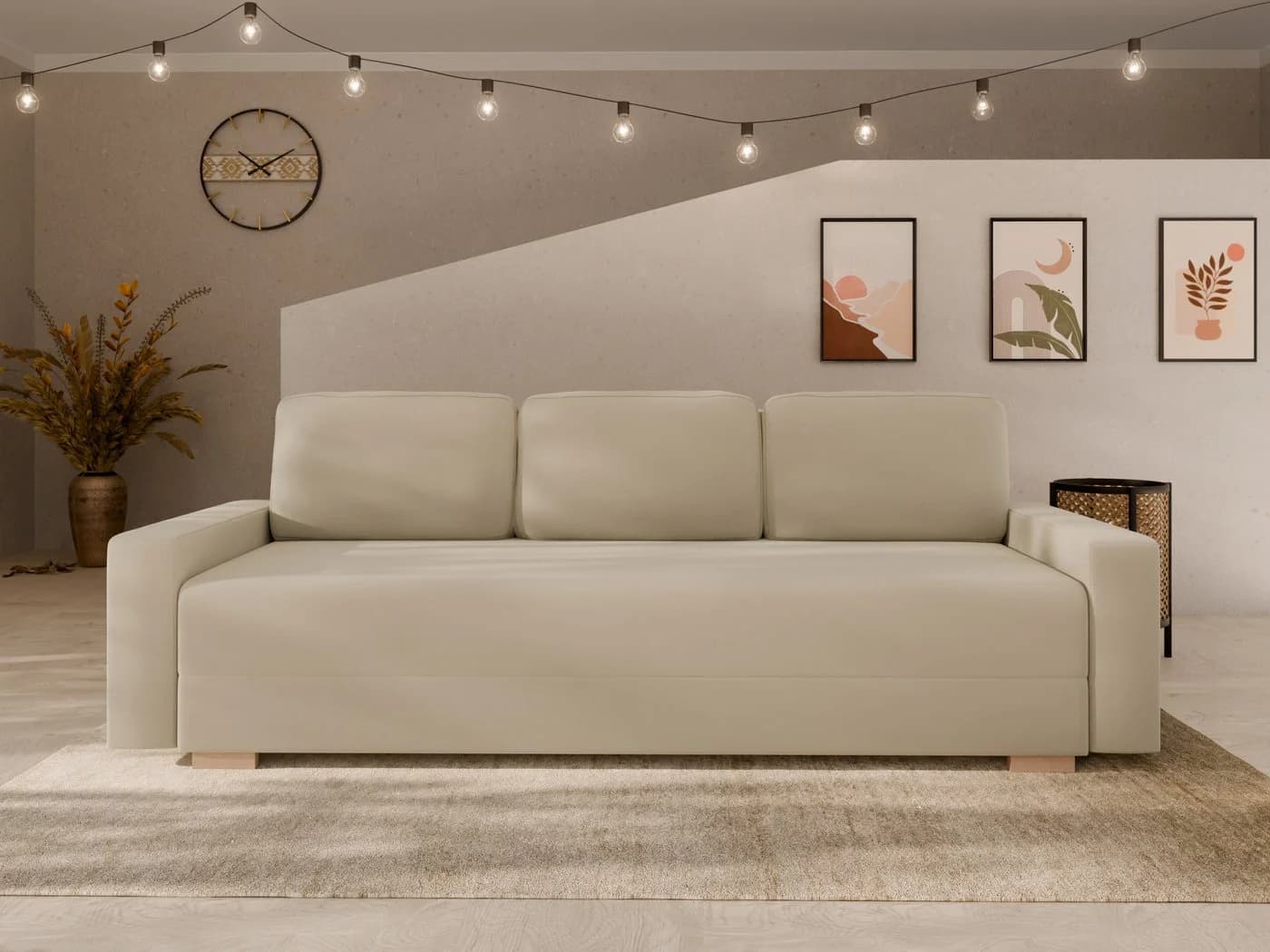 Homesy Schlafsofa 3-Sitzer CELESTE Beige