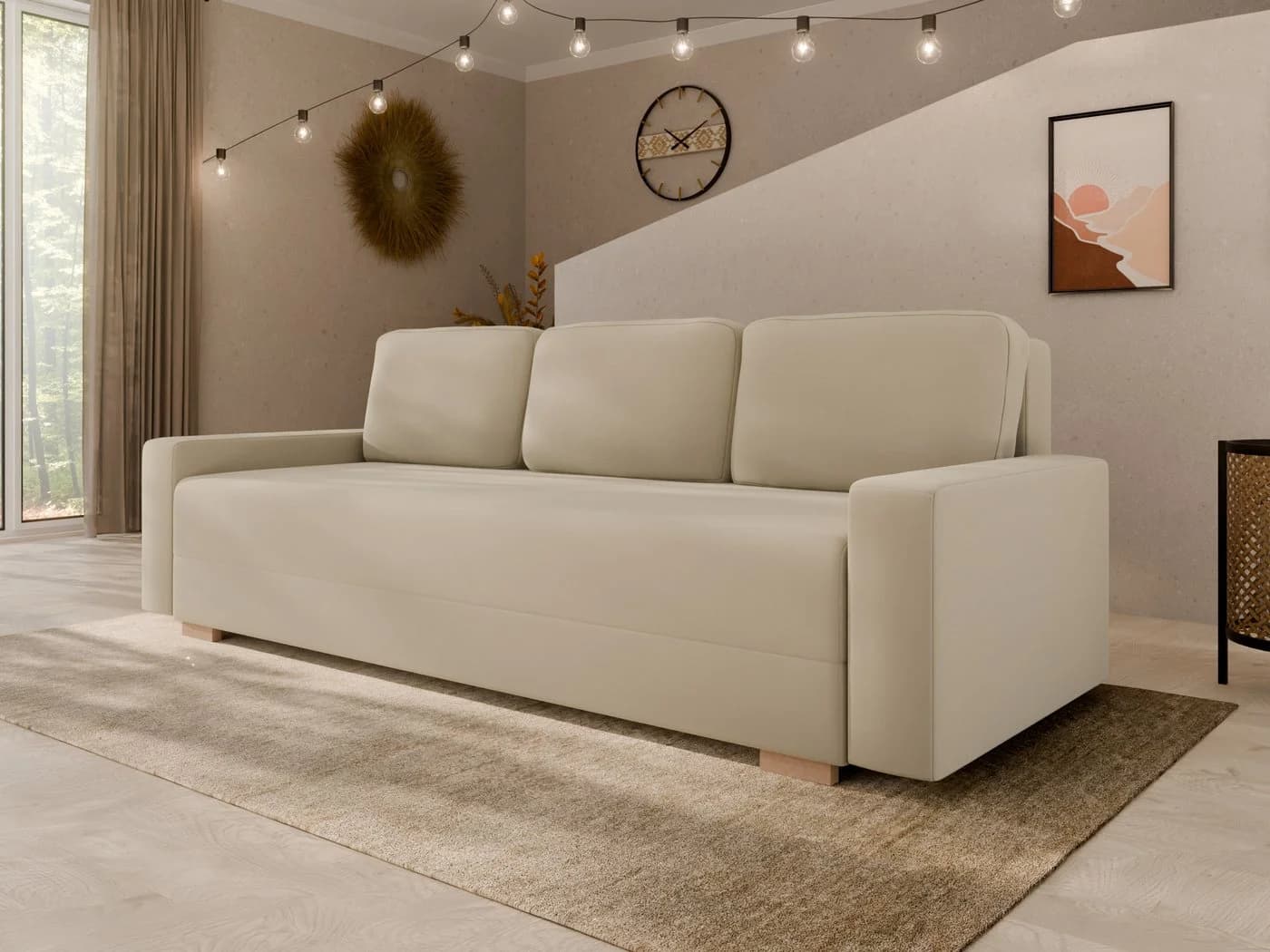 Homesy Schlafsofa 3-Sitzer CELESTE Beige - Bild 2