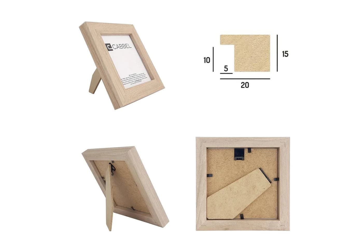 CABBEL Bilderrahmen MDF Modern Beige 10x10 cm - Bild 5