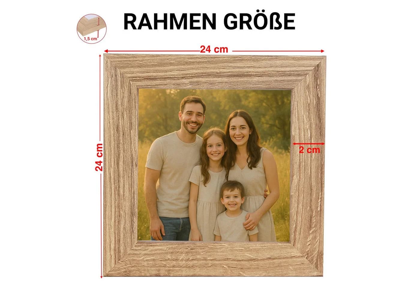 CABBEL Bilderrahmen MDF Holz 10x10 cm Modern Braun - Bild 3