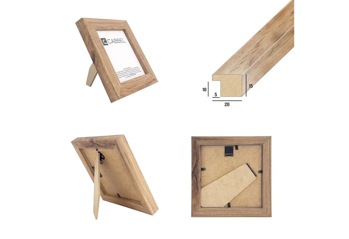 CABBEL Bilderrahmen MDF Holz 10x10 cm Modern Braun - Bild 5