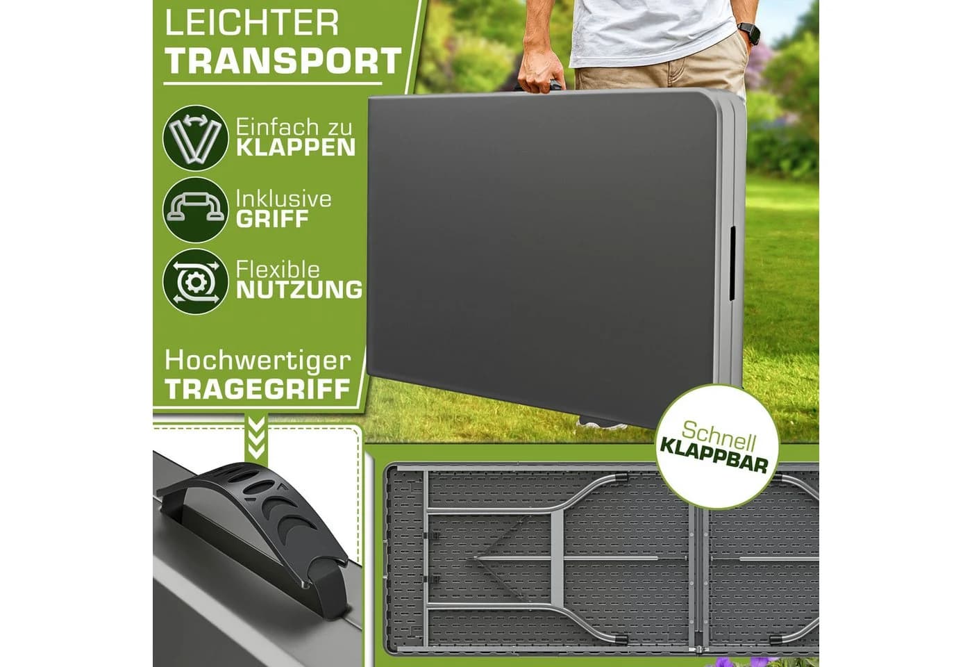 tillvex Klapptisch Gartentisch Anthrazit 220 cm - Bild 3