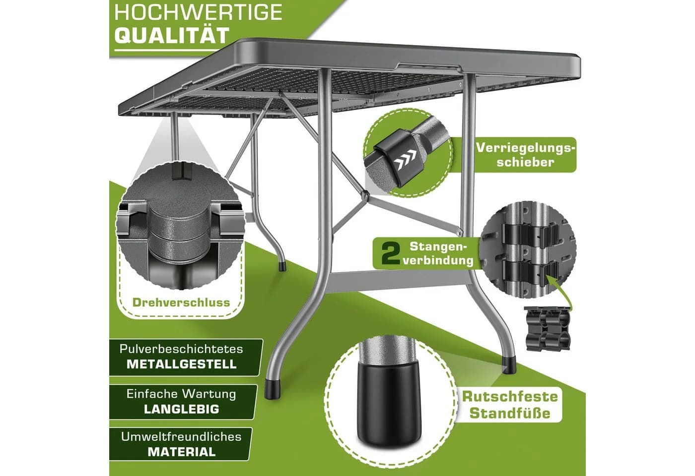tillvex Klapptisch Gartentisch Anthrazit 220 cm - Bild 4