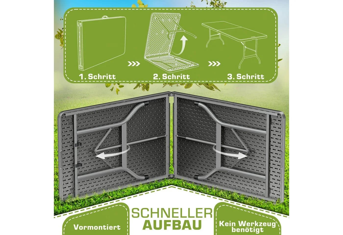 tillvex Klapptisch Gartentisch Anthrazit 220 cm - Bild 5