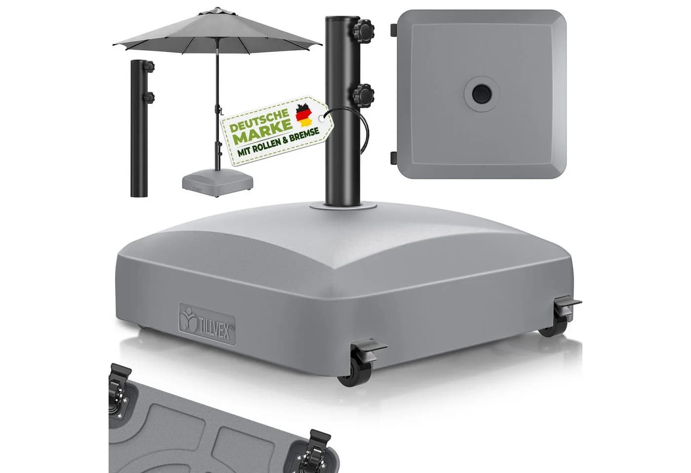tillvex Sonnenschirmständer PAVERA rollbar 37L/56kg - Bild 2