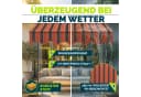 tillvex Klemmmarkise mit Handkurbel Orange/Beige Bild 4