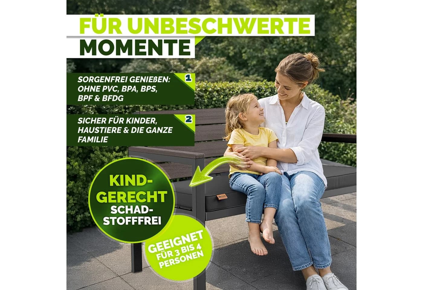 tillvex Gartenbank Holzoptik 300kg belastbar - Bild 5