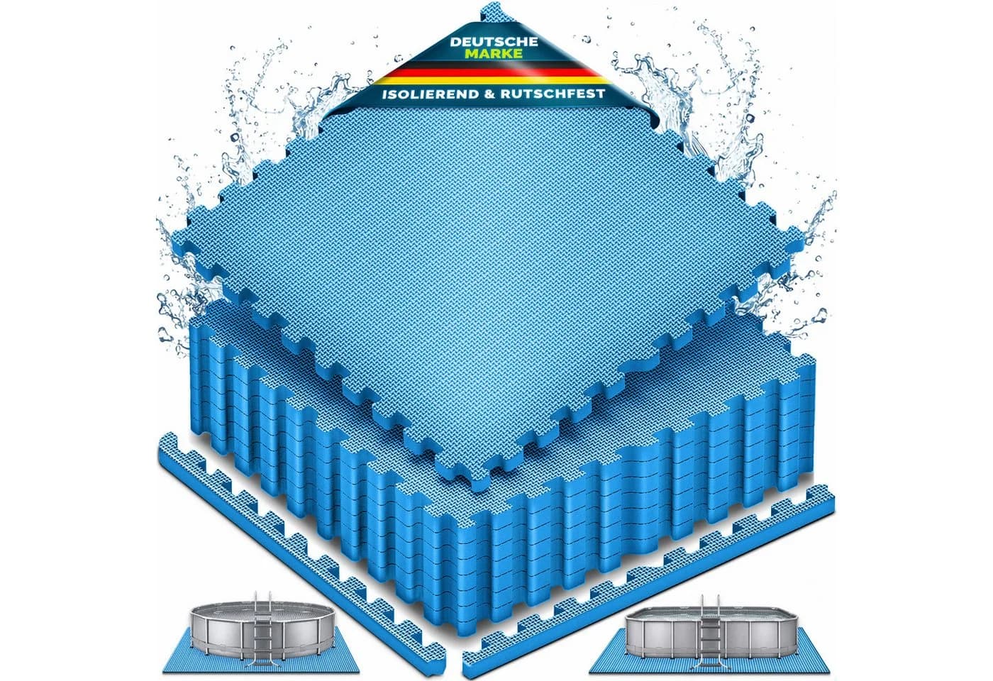 tillvex Pool-Bodenschutzfliese Blau EVA-Schaumstoff - Bild 2