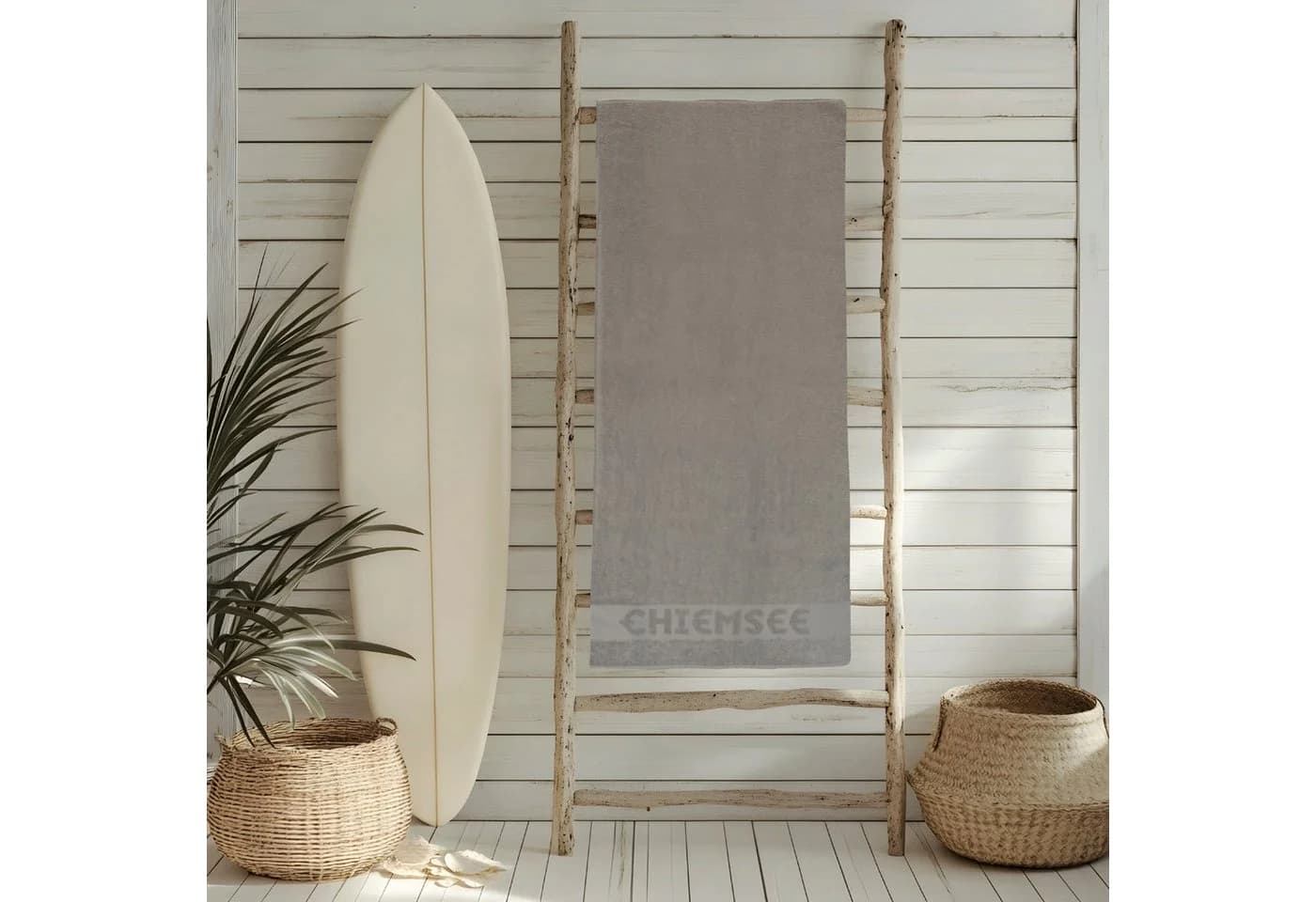 Chiemsee Handtuch uni 100% Baumwolle Frottier Beige - Bild 2