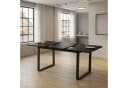 B&D home Esstisch LARS, ausziehbar, Metallgestell Schwarz/Weiß Bild 1