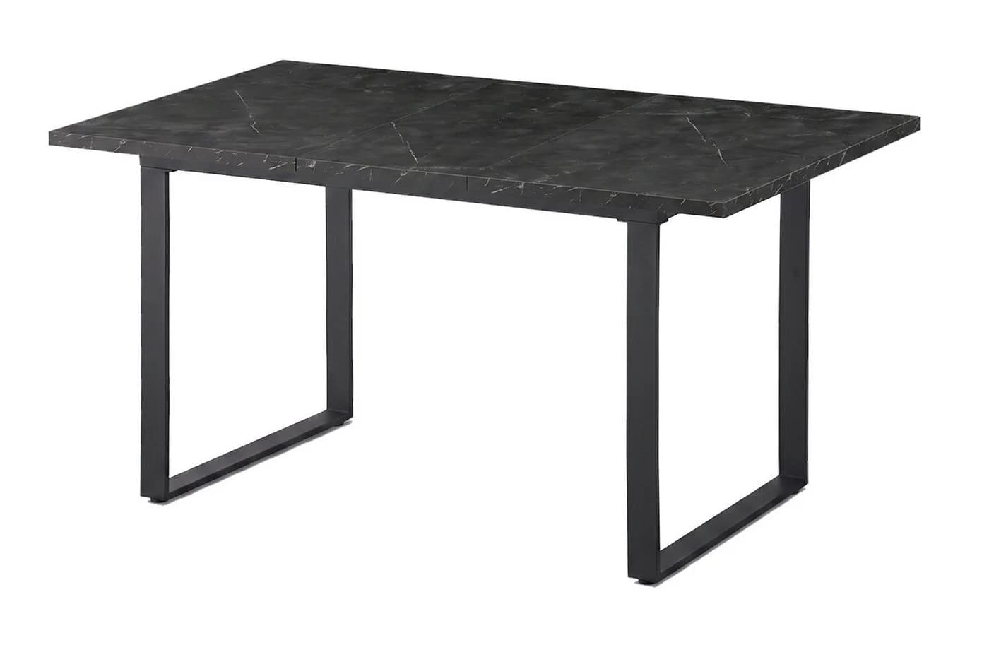 B&D home Esstisch LARS, ausziehbar, Metallgestell Schwarz/Weiß - Bild 2