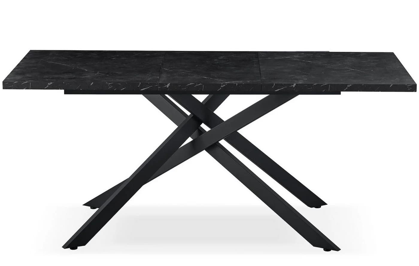 B&D home Esstisch LARS ausziehbar Schwarz/Weiss Industrial
