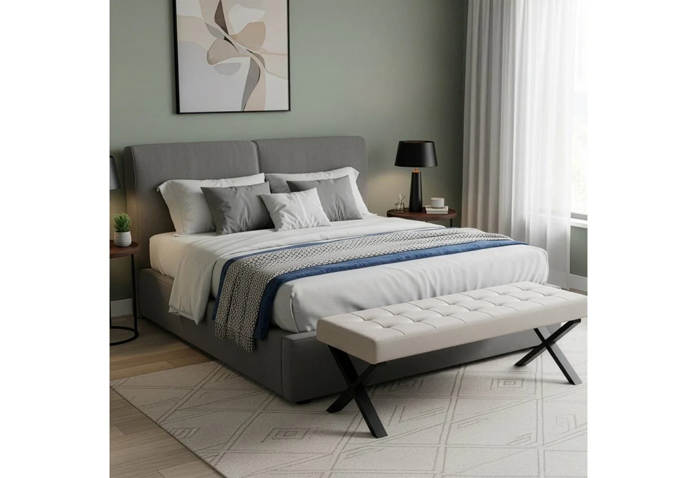 B&D home Essbank KAREN gepolstert Metallgestell 100/120/140/160cm - Bild 3