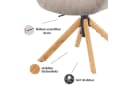 DUBI Möbel Polsterstuhl Mika-Nea Eiche geölt höhenverstellbar 2er-Set Beige Bild 3
