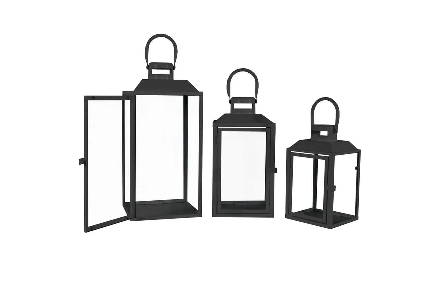 Mojawo Laterne 3er Gartenlaternen Metall Windlicht Schwarz - Bild 4