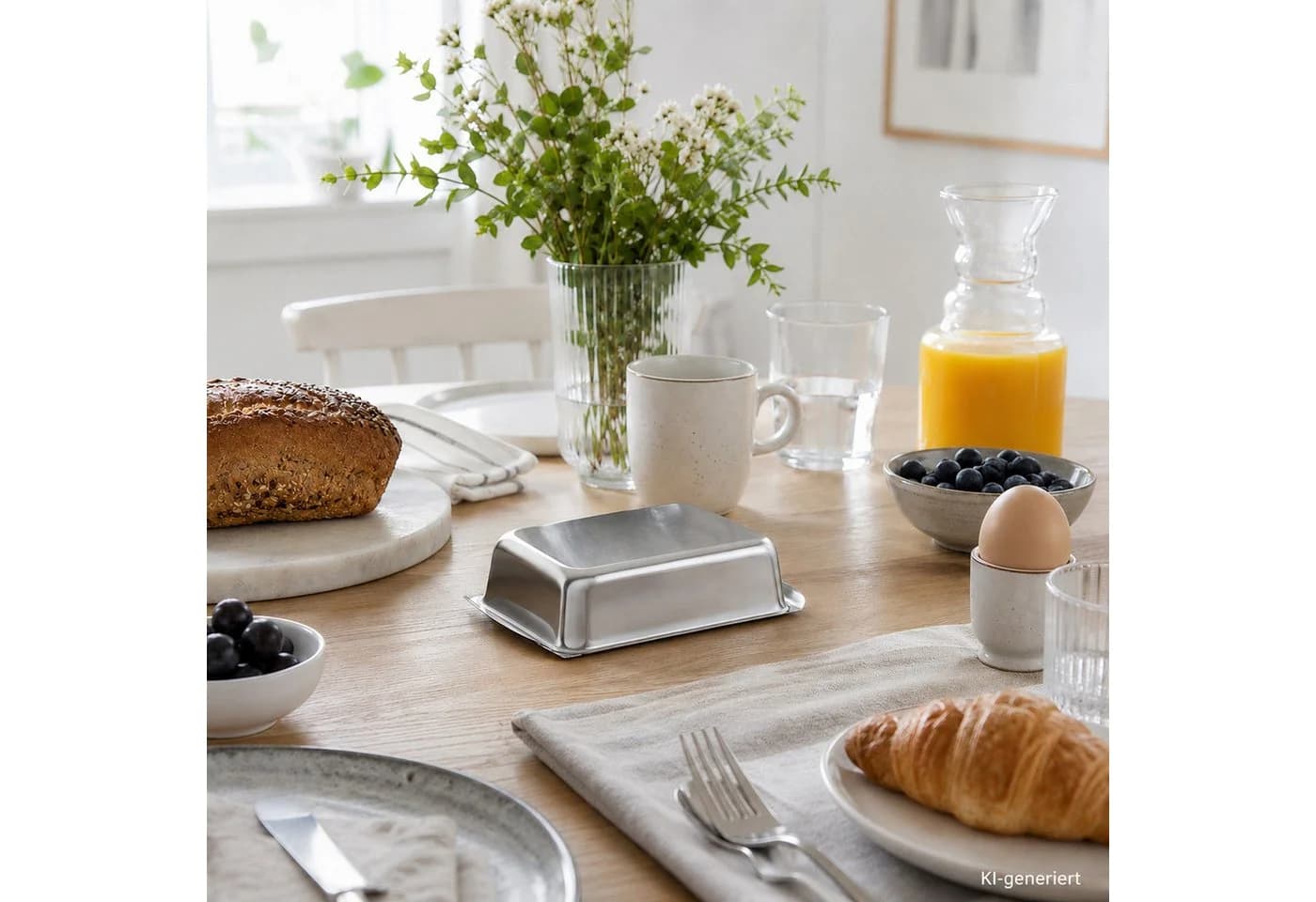 Mojawo Butterdose aus Edelstahl mit Deckel für 250g Butter - Bild 4