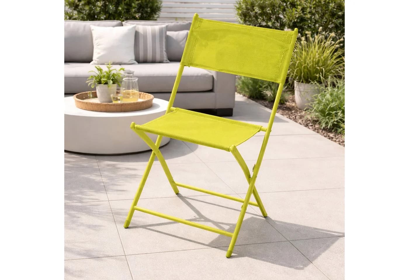 Mojawo Armlehnstuhl Garten Klappstuhl Limegrün