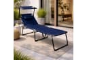 Mojawo Gartenliege Aluminium mit Sonnendach und Kissen Dunkelblau Bild 1