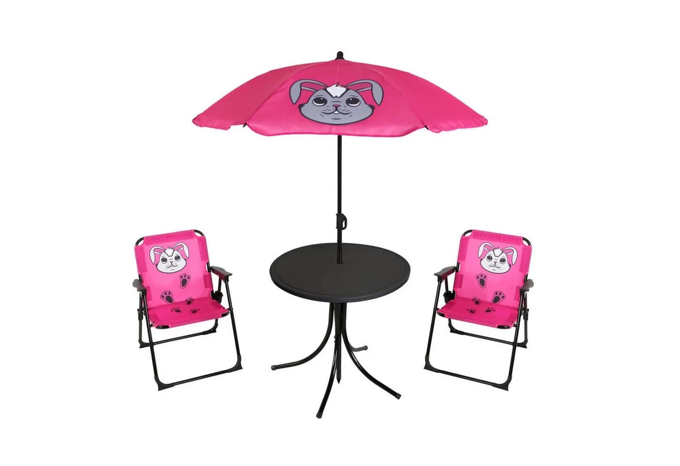 Mojawo Kinder Campingmöbel Set 4tlg. Rosa Hasen-Design - Bild 2