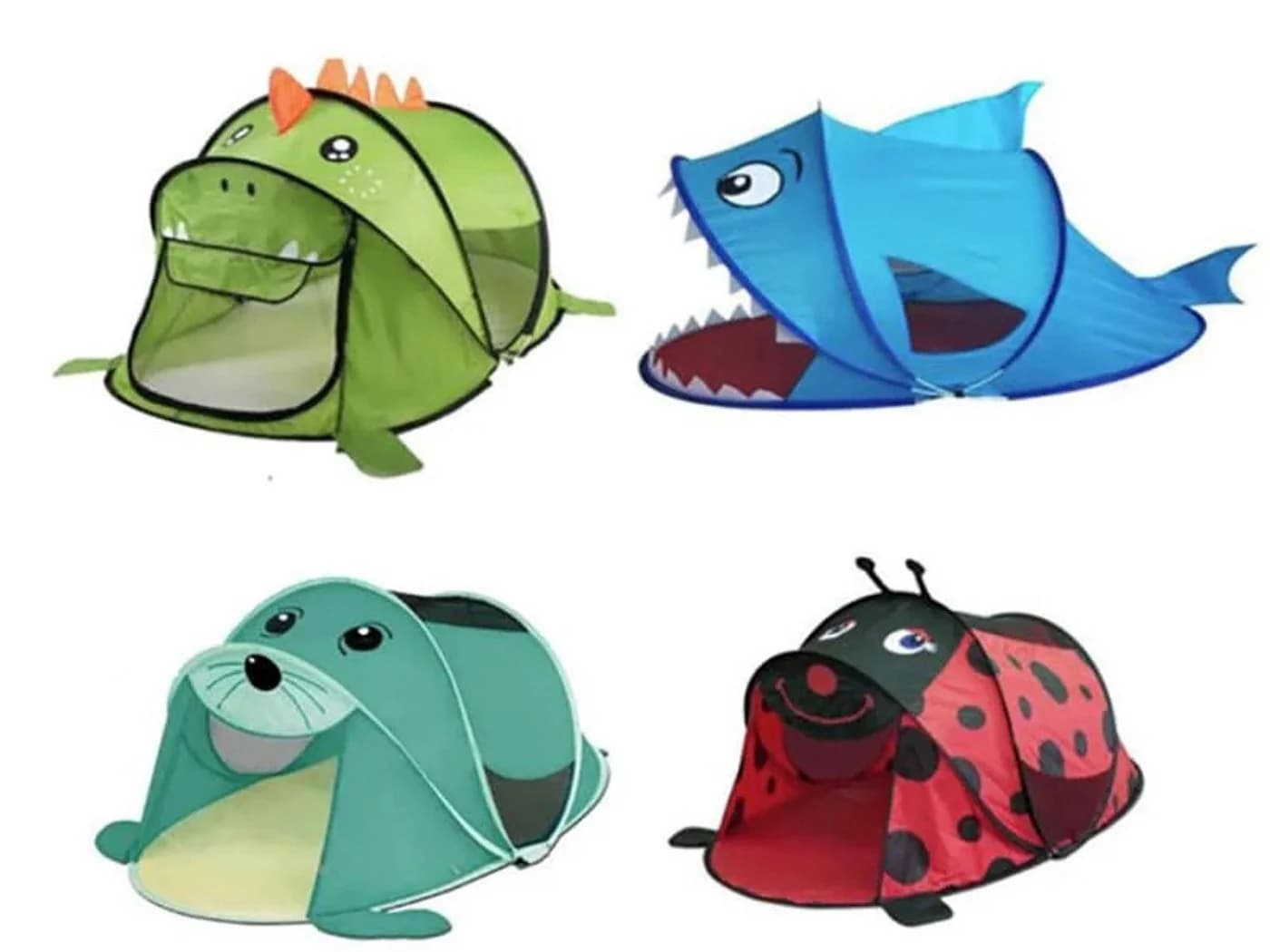Mojawo Pop-Up Strandzelt Kinder Türkis UV 50+ Drachen Design - Bild 4