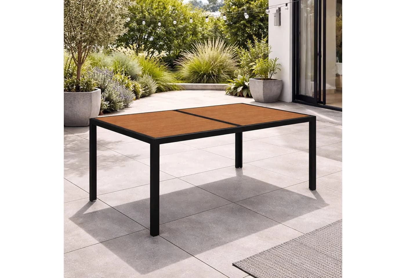 Mojawo Küchentisch Gartentisch Holzoptik 150x80 cm