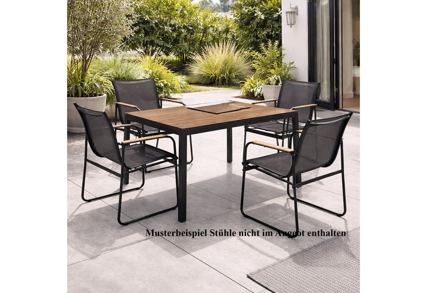 Mojawo Küchentisch Gartentisch Holzoptik 150x80 cm - Bild 3