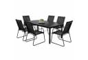 Mojawo Essgruppe 7tlg Gartengarnitur Schwarz Metall Glastisch Bild 2