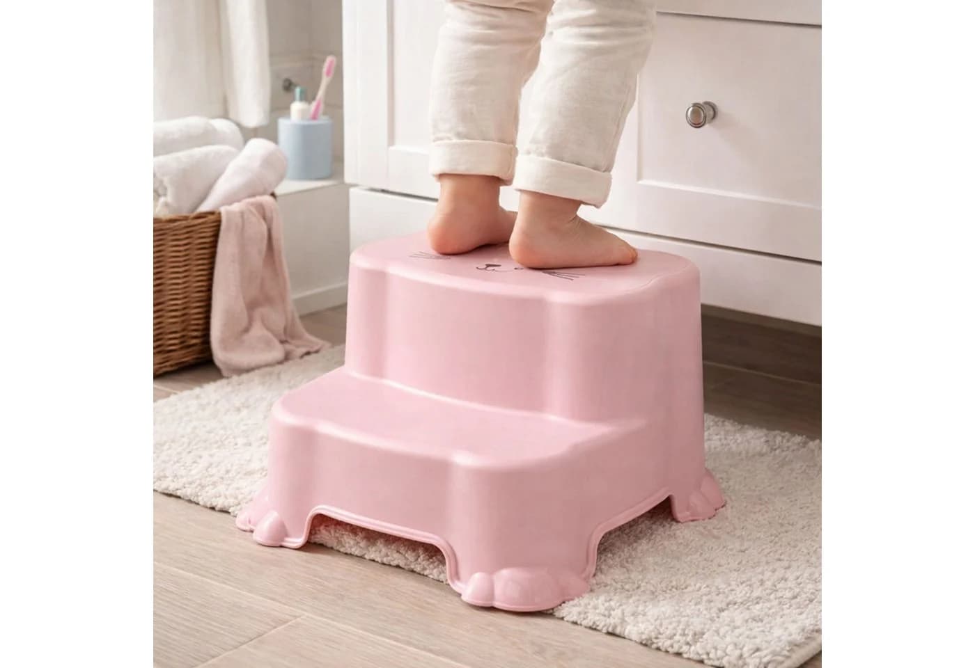 Mojawo Kinder Tritthocker Pink rutschfest Kunststoff - Bild 3