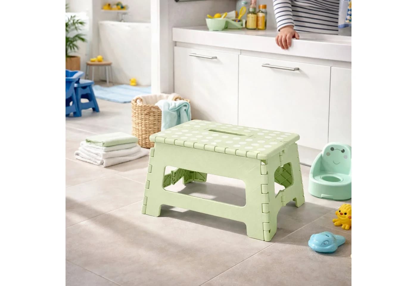 Mojawo Fußhocker Klapphocker Grün 150 kg belastbar