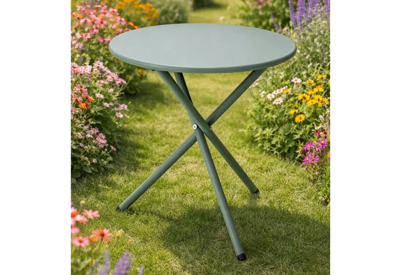 Mojawo Bistrotisch Grün Stahl Rund Ø48cm Outdoor - Bild 3