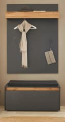 Furn.Design Garderoben-Set Center 3-teilig grau matt Wotan Eiche Bild 1