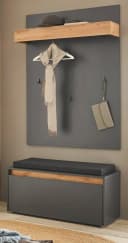 Furn.Design Garderoben-Set Center 3-teilig grau matt Wotan Eiche Bild 2