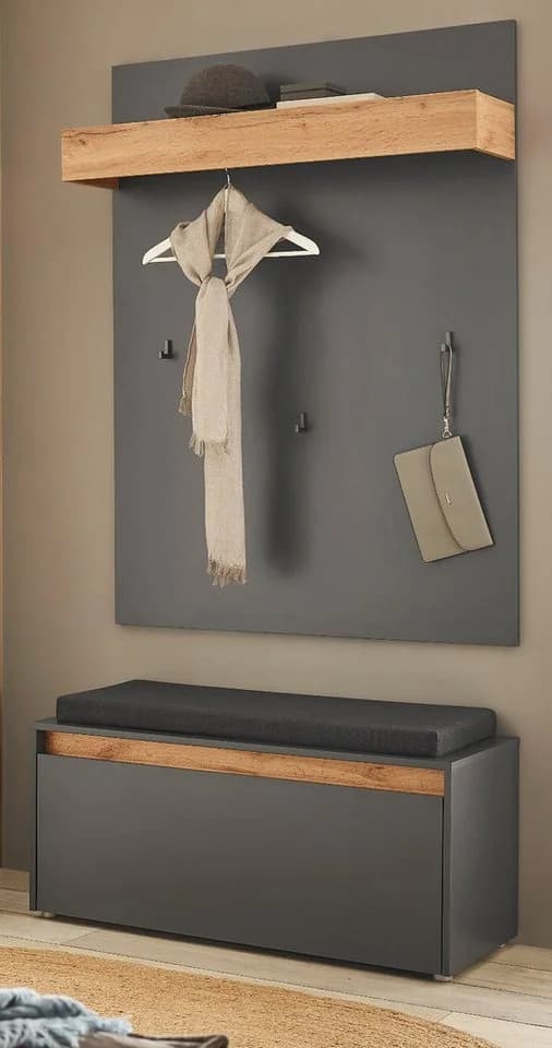 Furn.Design Garderoben-Set Center 3-teilig grau matt Wotan Eiche - Bild 2