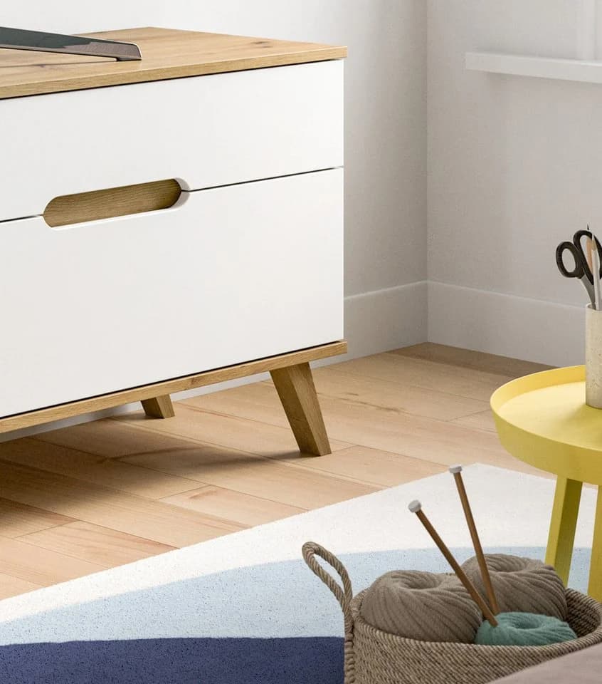 Inn.Furn Lowboard Hygge Weiß Nox Eiche Soft-Close - Bild 3