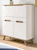 Inn.Furn Sekretär Hygge Weiß Nox Eiche 100 cm Soft-Close Bild 5