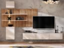 Furn.Design Wohnwand Laelia Sand Cashmere matt mit Eiche Dekor 3-teilig Bild 2