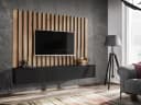 Furn.Design Lowboard Pearl Set Schwarz Eiche Push-to-Open Bild 1