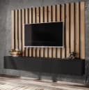 Furn.Design Lowboard Pearl Set Schwarz Eiche Push-to-Open Bild 2