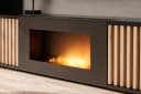 Furn.Design Wohnwand Morgan Schwarz Matt mit Eiche Lamellen und Kamin Bild 3