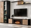 Furn.Design TV-Lowboard Morgan Schwarz mit Bio-Ethanol-Kamin und Push-to-Open Bild 3