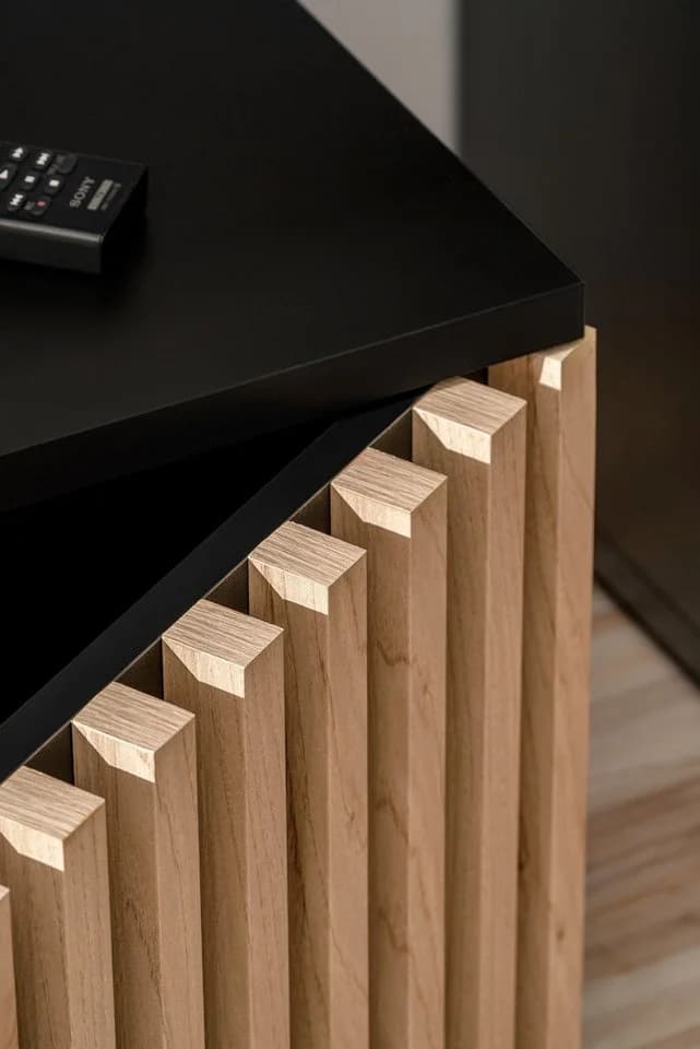 Furn.Design TV-Lowboard Morgan Schwarz mit Bio-Ethanol-Kamin und Push-to-Open - Bild 4