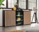 Furn.Design Sideboard Morgan Schwarz mit LED und Push-to-Open Bild 1