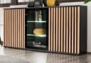 Furn.Design Sideboard Morgan Schwarz mit LED und Push-to-Open Bild 2