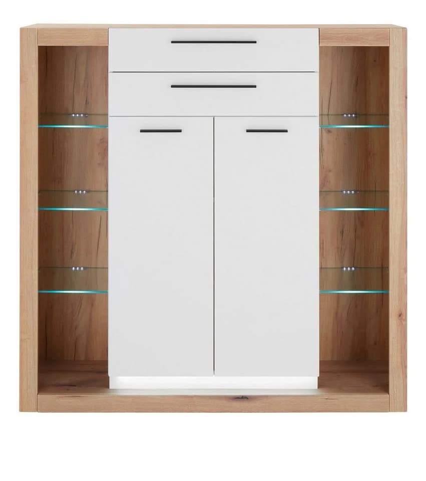 Furn.Design Highboard Rivian Weiß Matt Eiche Dekor - Bild 3
