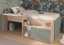 Parisot Hochbett Matre mit Schreibtisch Stauraumbett Salbei Grün Eiche Bild 5